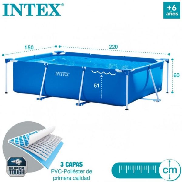 Piscina desmuntable 220x150x60 cm sense depuradora. - Imatge 4