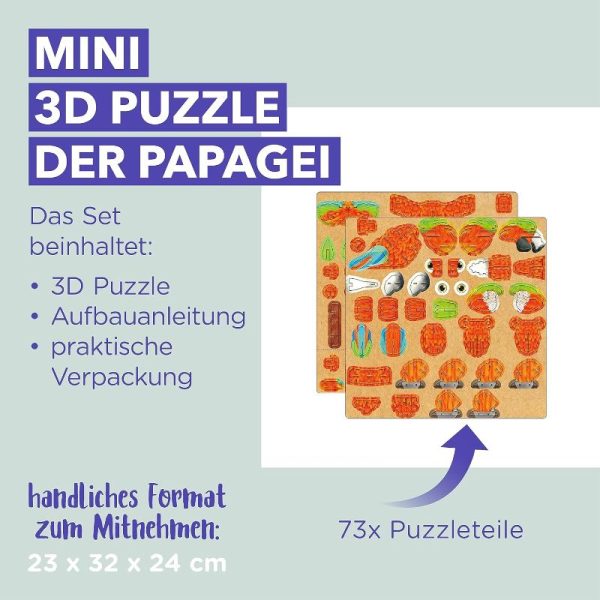 Mini puzle 3D Lloro - Imatge 3