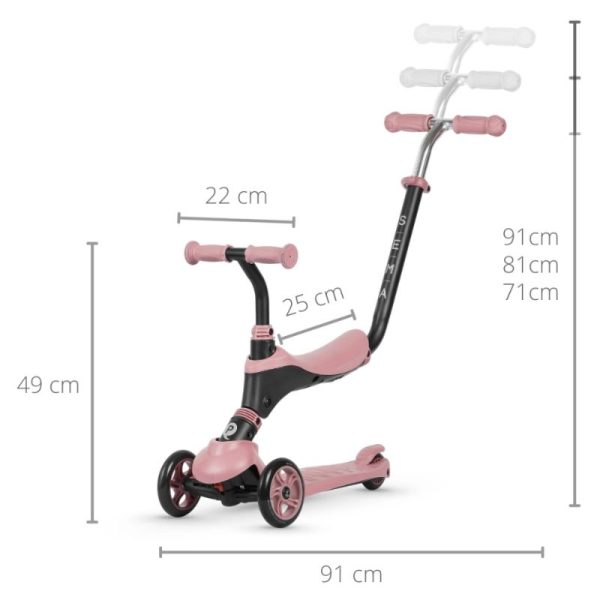 Patinet Evolutiu Qplay Sema rosa 5 en 1 - Imatge 2