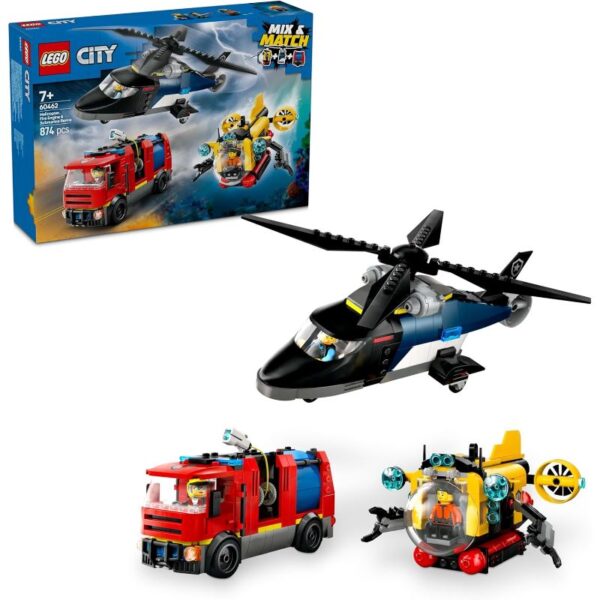 Helicóptero, Camión de Bomberos y Submarino 60462 - Imagen 8