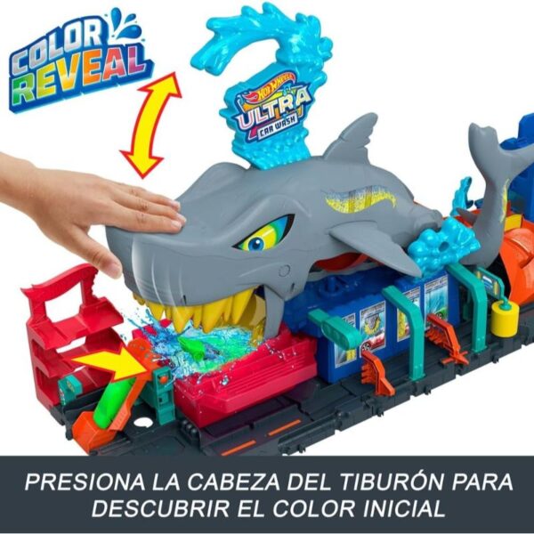 Hot Wheels City Ultra Shark Car Wash - Imagen 3