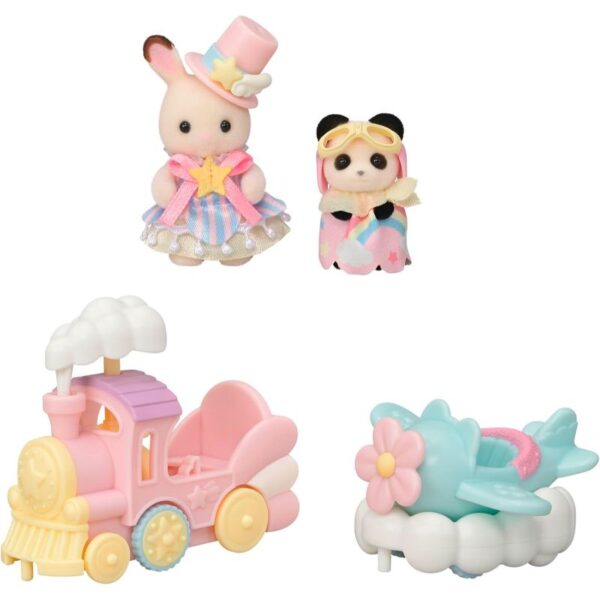 Crème y Erin en tren i avión - Sylvanian Families - Imagen 5