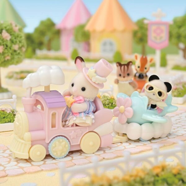 Crème y Erin en tren i avión - Sylvanian Families - Imagen 3