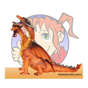 Figura Drac de dos caps taronja