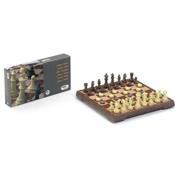 Ajedrez y Damas de Viaje Magnéticos Mediano